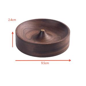 ★▲North American Black Walnut Solid Wood Incense Stick Tea Ceremony Round Incense Burner Agarwood Tray Holder Home Decor