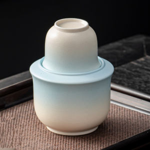 Traditional Ceramic Gradient Color Temperature Wine Heater Home Use Warmth Alcohol Pot Half Pint Old Style Pouring Device