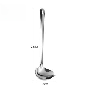 Stainless Steel Duckbill Spoon Long-handled Sauce Spoon Thickened Side Mouth Slanted Mouth and Crooked Mouth Spoon
