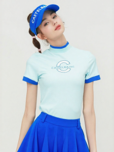 CASTELBAJAC GOLF | Short Sleeve Summer Artistic Color Stand Collar T-Shirt