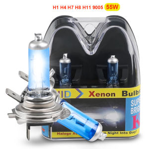 H1 H4 H7 H8 H11 9005 HB3 55W Headlight Halogen Bulb Lamp Fog Lights Car Light 12V Super White 6000K Styling With Packing Box