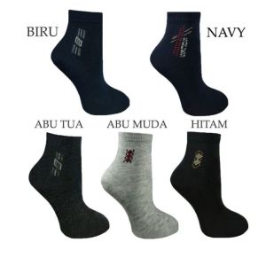 3 Pasang Kaos Kaki Motif Pendek Kantoran