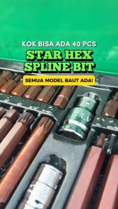 ISKU Star Hex Spline Bit Set 40pcs mata kunci sock L bintang Drill bit set kunci Sok Bit L Bintang