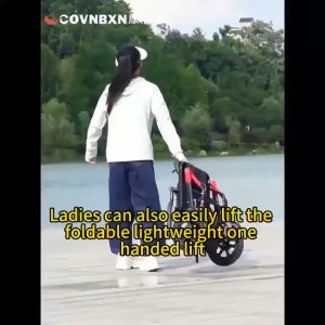 Portable Elderly Wheelchair - Upgraded Storage Bag and Basket for Lightweight Adult Wheelchairs with Travel Features