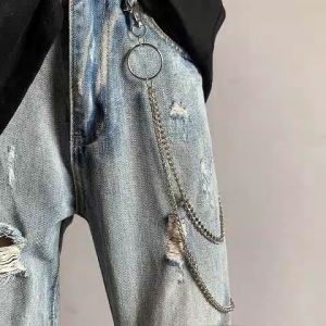 New Punk Pants Chains Hip Hop Waist Chain Classic Simple for Men Women Dress Up Gift Metal Layer KeyChain Multi-layer Belt