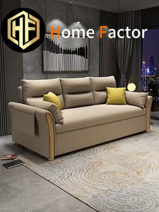 👍Storage Sofabed(Free Delivery and install)Type 03 Fabric Sofa Khaki 158/188cm