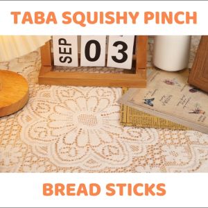 TAIYO Taba Squishy Pinch Bread Sticks Meises Wijen Sprinkles Sesame Squeeze Pencet Soft Roti Kering Toping Mainan