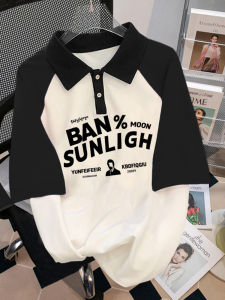 Pure Cotton Raglan Sleeve Lapel Polo Shirt American Style Casual Ins Trendy Summer New Arrival Short Sleeve T-Shirt Mens Tops