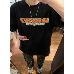 Áo Thun Nam Tay Ngắn Mùa Hè Thường Ngày Dáng Rộng Thời Trang Mới Phong Cách Học Sinh in Họa Tiết Cổ Tròn Cotton Thoáng Khí