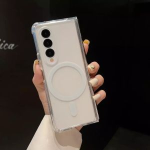 For Samsung Z Fold 8 Ultra 7 6 5 4 3 Magnetic For Magsafe Phone Case For Samsung Galaxy Z Flip 8 7 6 5 4 3 Reinforced Corners Shockproof Clear Cover for Z Fold8 Fold7 Fold6 Fold5 Fold4 Fold3 Z Flip8 Flip7 Flip6 Flip5 Flip4 Flip3 5G