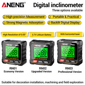ANENG | ANENG RN01/RN02/RN03 Digital Tiltmeter Four Sided Magnetic Automatic Screen Flip Multi Functional Multi Angle Horizontal Gauge