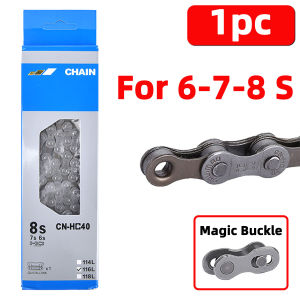 PINMOAP 1PC Bike Chain 116 Links 6-11 Speed Bicycle Transmission Chain Smooth Shifting For Mountain Road Cycling Replacement Set