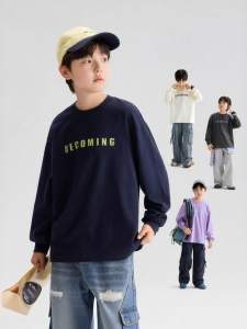 zosee | Áo Thun Dài Tay Cổ Điển Cotton Tinh Khiết A-Class Cho Bé Trai