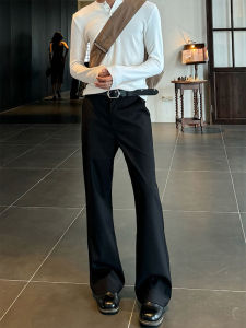 Quần Ống Rộng Màu Đen Cho Nam Mùa Hè Quần Ống Đứng Phong Cách Công Sở Thường Ngày Cạp Vừa Quần Ống Thẳng Thoáng Khí Thoải Mái
