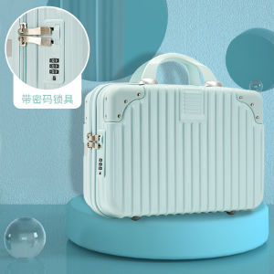 Large Capacity Mini Lockable Cosmetic Bag 14 Inch Portable Handheld Suitcase Womens Fashion Travel Bag with Password Lock