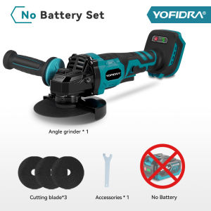 Yofidra | YOFIDRA 125MM 2 IN 1 Brushless Angle Grinder 3 Gears Cordless Electric Polishing Grinding Power Tool For Makita Battery Pin