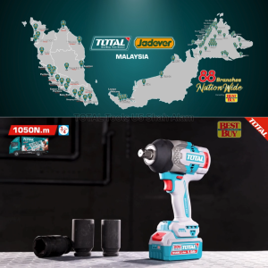 TOTAL Tools 20V series 1050Nm Brushless motor Cordless high torque impact wrench ¾" (Full set) - TIWLI20105
