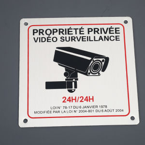 CIFbuy | Security Warning Sign German "Achtung Video Überwachung" Aluminum with Camera Durable 1PC