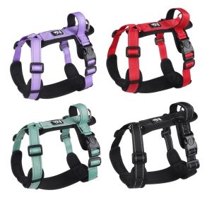 Anti-Escape Dog Harness with Handle Reflective Nylon Dog Harness Vest for Small Medium Dogs French Bulldog Walking Pet Supplies