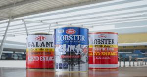 LOBSTER สีทาเหล็กอเนกประสงค์ 0.85ลิตร ชนิดกึ่งเงา ขาว แดง ดำ เงิน 4IN1 โฟร์อินวัน ทุกพื้นผิว ล็อบสเตอร์