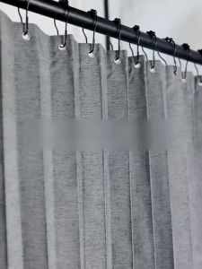BOOB High Quality Bathroom Shower Curtain Makapal Waterproof with Rod Adjustable Set Washable Thick