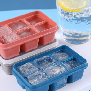 Makayo แม่พิมพ์น้ำแข็งก้อน ฝาปิด พร้อมฝา 6 ช่อง Ice tray mould