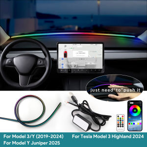 For Tesla Model 3 Highland 2024 2025 2026 -2019 Model Y 2025 2026 Juniper LED Ambient Strip Light APP Control Symphony Lamp