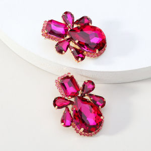 Luxury Charm Y2k Pendnat Jewelry Vintage Multicolored Sparkly Crystal Glass Teardrop Dangle Drop Earrings For Women Trendy Gift