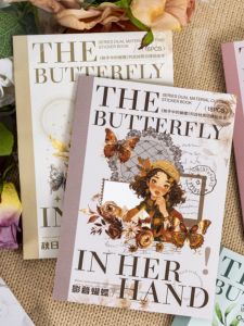 Double Material Butterfly Lace Decorative Sticker Book Retro Style Girls Heart Versatile Decoration Handmade Scrapbooking