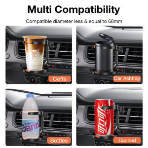 Sanptoch Car Cup Holder For Beverages Coffee Water Cup Stand Foldable Non-slip Air Vent Mount For diameter 68mm Water Bottle