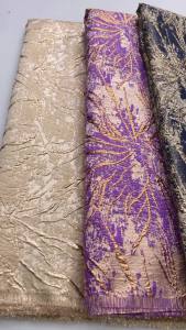 5Yards Brocade Jacquard Lace Fabric Floral Pattern Design 2025 African Ethnic Traditional Material For Evening Dress