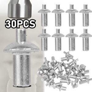30pcs Hammer Drive Expansion Aluminum Nail Head Piercing Rivets Round Head Striking Core Screws Fasteners