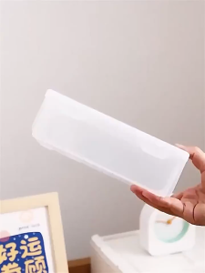 Large Capacity Pencil Box Multifunctional Transparent Waterproof Storage Box With Buckled Plastic Pen Pencil Case School