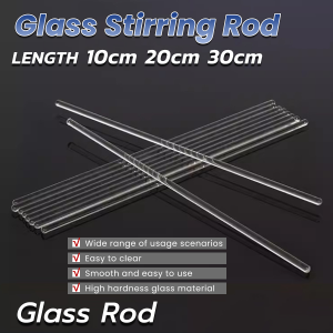 Nexlent Glass Stirring Rod Laboratory tools 10cm 20cm 30cm for Science Lab Kitchen Science Education