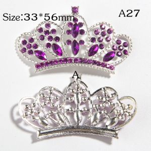 5PCS 33*56MM Big Crystal Alloy Rhinestone Buttons Embellishment For Wedding Decoration Flatback Crown Hair Accessories