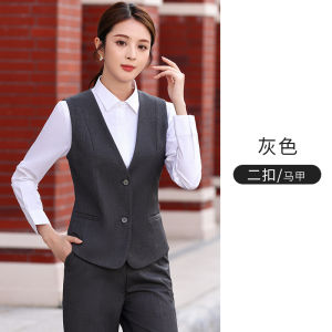 เสื้อกั๊กชุดสูทชุดทำงานผู้หญิงชุดยูนิฟอร์มโรงแรมชุดทำงานเคลื่อนที่เสื้อกั๊กสีดำใส่ด้านนอกเสื้อกั๊กชุดทำงานเสื้อกั๊กแบบใหม่