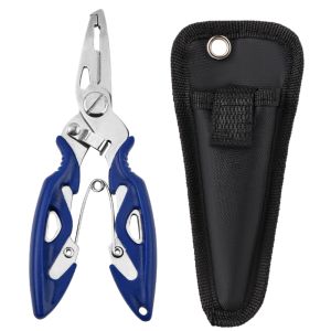 Outdoor Fishing Pliers with Bag Fish Hook Remover Fishing Line Cutter Split Ring Opener Fish Gripper with Lanyard Fishing Tools