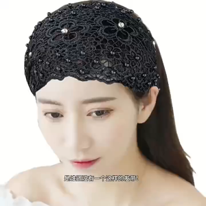 ที่คาดผมปักลูกไม้ กว้าง15CM ที่คาดศีรษะผ้า เครื่องประดับผม สําหรับผู้หญิง สองสีให้เลือก