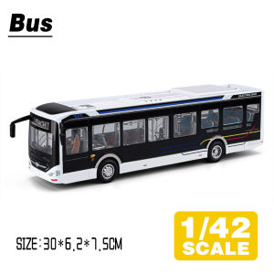 LEO 1:42 New Energy Bus Diecast โมเดล รถอัลลอยด์รถยนต์ของเล่นคอลเลกชันของขวัญสําหรับเด็กชายสาว ของเล่นเด็ก