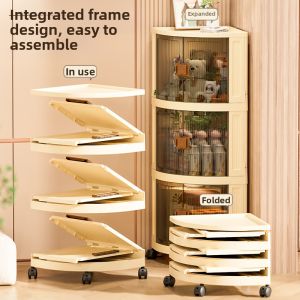 ZHUOLESHI | Foldable Mobile Triangle Corner Storage Cabinet
