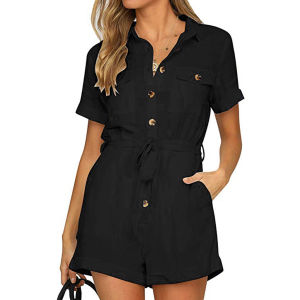Hort Sleeve Casual Playsuit Jumpsuit Womens Rompers @45