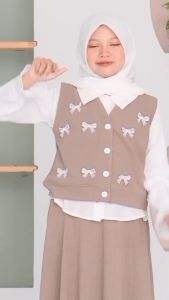 Setelan Anak Model Baru 2024 / Sakhira Set 3 In 1 / Bhn Knit Florencia Mix Polo Linen / One Set Anak