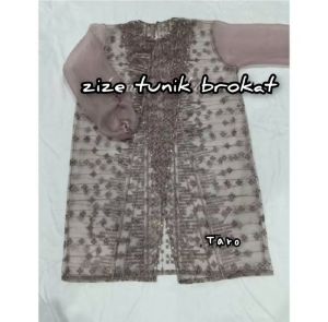 Khalis Hijab - LILY Outer Silang Brukat Mix Organza Tunik Sapto Wisuda Baju Kondangan Full Payet Mutiara