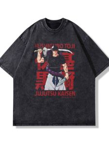 เสื้อยืดแขนสั้นผู้ชายหลวมๆ สไตล์ญี่ปุ่น ลายการ์ตูน ทรงหลวมๆ สำหรับฤดูร้อน ผ้าฝ้ายระบายอากาศได้ดี ป้องกันการสึกหรอ