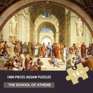 26.75"x19.25"1000pcs School of Athens Puzzle for Adults Renaissance Masterpiece Wall Art Gift for Professors Frameless Kit