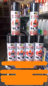 BOSNY สีสเปรย์ทนความร้อนสีดําเงา No.1039 ขนาด 400 ml. ทนความร้อน 1200F