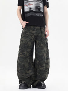 Quần Tây Công Sở Kẻ Sọc Phong Cách Mỹ Cổ Điển Cho Nam Mùa Xuân 2025 Quần Ống Rộng Thoải Mái Cạp Vừa Quần Tây Công Sở