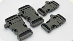 PrintYourStyle Black Button Dig Side Release Buckle with Whistle For ID Lace Making 100 Pcs