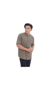 KEMKO KEMEJA KOKO PRIA POLOS BAHAN KATUN LENGAN PENDEK