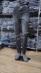 Quần jean nam XÁM ĐEN CÀO m-184 thời trang siêu đẹp chuẩn quần bò nam dài chất giãn có size đại AN